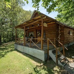 Happy Hound | Cozy Log Cabin + Porch Views